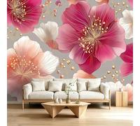Custom Mural Wallpaper, Modern 3D Effect Backdrop Wall Art Murals, Non-Woven Floral Oriental Luxury Mural, Wallpaper for Living Room Home Decoration 300 x 210 cm