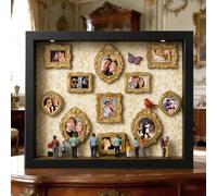 Custom Museum of Us Miniature Museum Silhouette Box Photo Frame, Personalised Shadow Box Display Case with Mini Frames & Figurines, Anniversary Valentine's Day Birthday Gifts for Him Her Couples