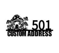 Custom Mushroom Metal Address Sign, Personalized Mushroom House Number Plaque, Boho Fungi Decor with Street Name, Nature Plant Lover Gift (Style-2)
