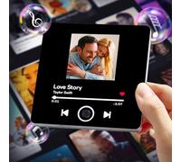 Custom Music Album Fridge Magnet - Personalised Music Player with Photo, Song & Album Cover - Unique Customisable Magnet for Fridge, for Couples, Music Lovers & Home Décor