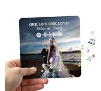 Custom Music Album Fridge Magnet - Personalized Music Player with Photo,Song & Album Cover,Personalized Music Refrigerator Magnet Built-in Music Player,Gifts for Couples Music Lovers
