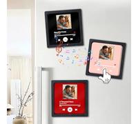 Custom Music Album Fridge Magnet with Photo, Music Fridge Magnet, Song Fridge Magnet with Calendar, DIY Customized Music Module, Anniversary Music Gifts for Couple