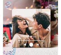 Custom Music Fridge Magnet Personalised Music Fridge magnets Customized Spoty Plaque Magnet with Photo Album Song Refrigerator Magnets That Plays Music Gifts for Couples, Music Lovers Mom and Dad