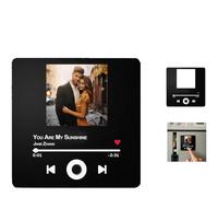 Custom Music Fridge Magnet Personalized Plaque Magnet That Can Play Songs Customized Photo Album Refrigerator Magnets Gifts for Valentine's Day for Music Lovers Couples Mom and Dad (Style-A)