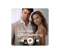 Custom Music Fridge Magnet Personalized Plaque Song Magnets Can Play Songs Refrigerator Music Album Fridge Magnets with Photo Built-in Music Gifts for Couples Music Lovers (Style A)