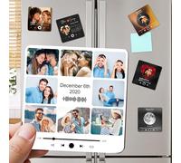 Custom Music Fridge Magnet with Photo Personalised Music Refrigerator Magnets Plays Song Customised Anniversary Christmas Valentine's Day Gifts for BF GF