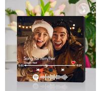 Custom Music Fridge Magnets with Photos, Personalized Spotify Music Plaques with Songs, Customized Photo Music Fridge Stickers, Christmas Birthday Anniversary Couple Valentine's Day Gift