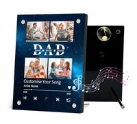 Custom Music Picture Frame Spotify Plaque Can Play Songs, Personalised Dad Gifts for Fathers Day from Daughter Son Kids, Customised Music Photo Frame Gifts Sound Gifts for Dad on Birthday Christmas