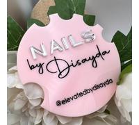 Custom Nail Logo,Personalized 3D Acrylic Nail Photo Prop,Nail Technician Gift,Prop for Nail Techs, Nail Selfie,Nail Photo Prop (pink,10cm)