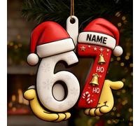 Custom Name 67 Ornament for Christmas Tree Decoration, Personalized Six Seven Christmas Ornament 2025 2D Flat Print, The Year of 6 7 Number Ornaments xmas tree Decor Gift