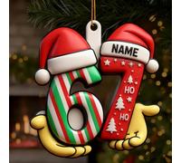 Custom Name 67 Ornament for Christmas Tree Decoration, Personalized Six Seven Christmas Ornament 2025 2D Flat Print, The Year of 6 7 Number Ornaments xmas tree Decor Gift