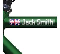 Custom Name and Flag Vinyl Stickers - Waterproof Decals for Bikes, Motorcycles, Cars & Scooters - Durable Personalized Labels for Sports Gear & Accessories (Transparent, Small)
