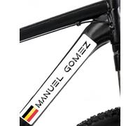Custom Name and Flag Vinyl Stickers - Waterproof Decals for Bikes, Motorcycles, Cars & Scooters - Durable Personalized Labels for Sports Gear & Accessories (Color, Medium)
