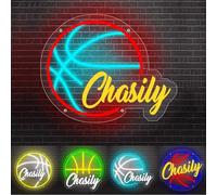 Custom Name Basketball Neon Signs Basketball Player LED Light Basketball Ball Sign Bedroom Sports Room Shop Club Decor Lamp Basketball LED Lamp Sport Neon Wall Sign