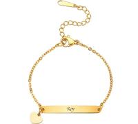 Custom Name Bracelet with Lovely Charms,DIY Engraved Stainless Steel Curved Plate Bracelet, Butterfly, Crown, Heart & Star Accessories, Adjustable & Comfortable for Boys & Girls (C-Heart)