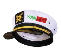 Custom Name Captain Yacht Hat Cap Adult Costume Hat Sailor Navy Marine Admiral Hat for Halloween Party Costume Accessory