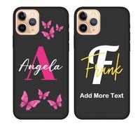 Custom Name Case Compatible with Apple iPhone 11 Pro - Personalized Initial/Letter Text Monogram Phone Cover, Customized Butterfly Girly & Men Classic Styles, Protective Thin Silicone Case