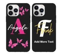 Custom Name Case Compatible with Apple iPhone 14 Pro Max - Personalized Initial/Letter Text Monogram Phone Cover, Customized Butterfly Girly & Men Classic Styles, Protective Thin Silicone Case