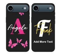 Custom Name Case Compatible with Apple iPhone Air (17 2025) - Personalized Initial/Letter Text Monogram Phone Cover, Customized Butterfly Girly & Men Classic Styles, Protective Thin Silicone Case