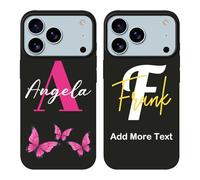 Custom Name Case Compatible with Apple iPhone iPhone 17 Pro Max - Personalized Initial/Letter Text Monogram Phone Cover, Customized Butterfly Girly & Men Classic Styles, Protective Thin Silicone Case