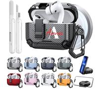 Custom Name Case for AirPods 4 with Phone Stand & Cleaning Kit, Compatible with Magsafe, Full Body Shockproof Protective Shell, Initial Monogram Cover for Airpods 4th Gen with Keychain