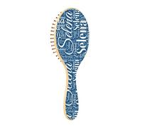 Custom Name Dark Blue Pattern Hair Brush for Women Personalized Detangler Wet Curly Travel Hairbrush for All Hair Types