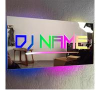 Custom Name Disc Music Player Wall Art Sign With LED Light, Personalized DJ Earphones Mirror Sign, DJ Headphones Led Neon Light Sign Wall Hanging Decor Musical Instrument