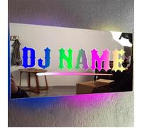 Custom Name Disc Music Player Wall Art Sign With LED Light, Personalized DJ Earphones Mirror Sign, DJ Headphones Led Neon Light Sign Wall Hanging Decor Musical Instrument