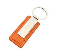 Custom Name ID Text Keychain for Car keys, Personalized Engraved Shiny Leather Stainless Steel Keychain, Father's Day Gift for Men and Father, Orange