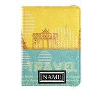 Custom Name Leather Passport Holder for Travel Waterproof Money&Card Case for Men Trip Must Haves Accessories Sights Of The Europe, Sights of the Europe, One Size, Fashion