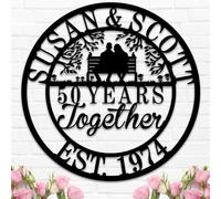 Custom Name Metal Sign for Couples - Personalized Anniversary Wall Art Gift for 10th 20th 30th 40th 50th 60th Celebrations, Wedding Valentine’s Day Christmas Decor