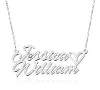 Custom Name Necklace - 925 Sterling Silver & 316 Stainless Steel, 14 Fonts & Multi-Language Options, 4 Colors, 5 Chain Styles, Personalized Gift with Premium Box