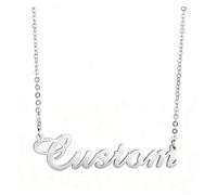 Custom Name Necklace, LucBuy Personalized 18K Gold Plated Nameplate Jewelry, Elegant Letter Pendant Necklaces with any Name or Word, Unique Gifts for Birthday Anniversary Mother's Day (Silver)