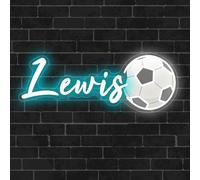 Custom Name Neon Sign Personalized Basketball Soccer Hockey Rugby Sports LED Neon Sign Presents for Basketball Player, Sports Fans, Game Room, Wall Decor for Man Cave (Football B)