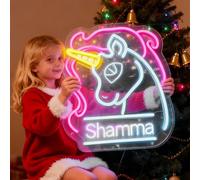 Custom Name Neon Sign Personalized Unicorn Led Neon Light Customizable Colorful Unicorn Night Lights for Girls Room Bedroom Gifts for Christmas Birthday