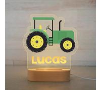 Custom Name Night Light for Kids | Personalized Colorful Night Light with LED Lighting for Children | Personalized It with Your Kid's Name | Best Gifts Idea for Many Occasion (Green Tractor)