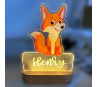 Custom Name Night Light for Kids | Personalized Colorful Night Light with LED Lighting for Children | Personalized It with Your Kid's Name | Best Gifts Idea for Many Occasion (Fox)