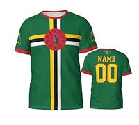 Custom Name Number Dominica Flag Emblem Tee Mens Tshirt Crew Neck Men T-Shirt Classic Workwear for Everyday Lounge Summer L