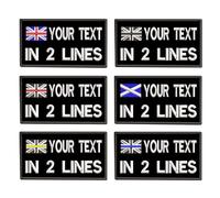 Custom Name Patches, Personalized Tactical Military Number Tags, Customized British Flag Patch for Multiple Clothing Bags Vest Jackets Work Shirts 3.5" W x 2" H