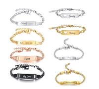 Custom Name Personalized Baby Bracelet, Stainless Steel Custom Double-Sided Engraving, Adjustable Size, Bracelets Gifts for Baby Birthday, Baptism Toddler New Mom