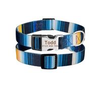 Custom Name Plate Dog Collar Printing ID Tag Pet Engraving Adjustable Nylon(XL 43-71cm)