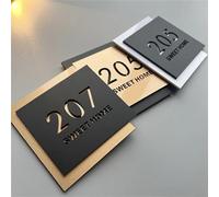 Custom Name Plates Acrylic 3D Hollow Black Gold House Number Street Name Sign Modern Font Store Address Sign Plaque Door Custom Name