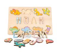 Custom Name Puzzle for Kids Personalized - Easter Gifts for Kids - Name Puzzles for Toddlers 1-3 - Engraved Text Blessing 1st Birthday Girl & Boy Gifts - Toys for 1 year old Boys & Girls