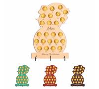 Custom Name Snowman Advent Calendar Wooden Chocolate Holder Candy Display Stand Countdown Calendar With 24 Hole 25 Days Till Christmas Sign Winter Home Decor for Boy Girl