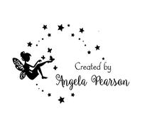 Custom Name Stamp, Personalized Signature Stamp, Fairy Butterfly Stars Design Stamp, Business Name Stamp, Handmade with Love Stamp, Handmade by Stamp, self Inking Stamp 2" 50mm