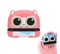 Custom Name Stamp with Icon for Clothing Kids, Waterproof Ink Personalized Custom Stamp, Daycare Camp School Labels, Includes Text & Icon Customization for Clothing, Books, Socks (Pink)