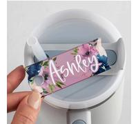 Custom Name Tag for Stanley Cup 20/30/40 oz, Personalized Stanley Name Plate, Tumbler Lid Topper, Stanley Cup Accessories, Stanley Tumbler Lid Customization，Custom Tumbler Tag (Flower)