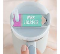 Custom Name Tag for Stanley Cup 20/30/40 oz, Personalized Stanley Name Plate, Tumbler Lid Topper, Stanley Cup Accessories, Stanley Tumbler Lid Customization，Custom Tumbler Tag (Pencil)