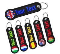 Custom Name Tag Keychain, Personalized Key chain Embroidery Name keyring