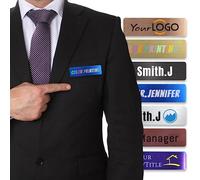 Custom Name Tag with Logo/Name, Personalised Name ID Badge with Magnet Pin Backing - Multiple Colours for Uniforms, Employees, Staff, Doctors, Nurses - UV Printed Name Tag - 1PCS